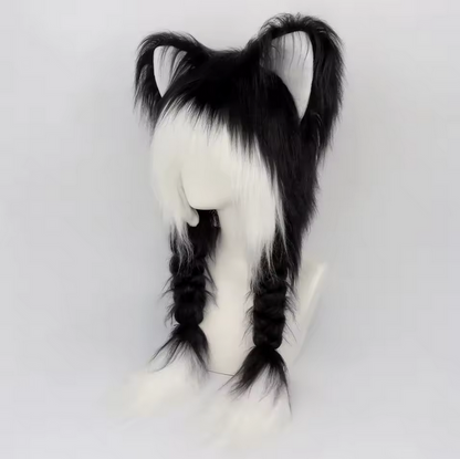 Plush Novelty Animal Hat Fursuit Fur Cat Ears Headwear Plush Warm