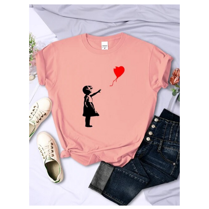 Let Fly Love Balloons Prints Womens Tshirt