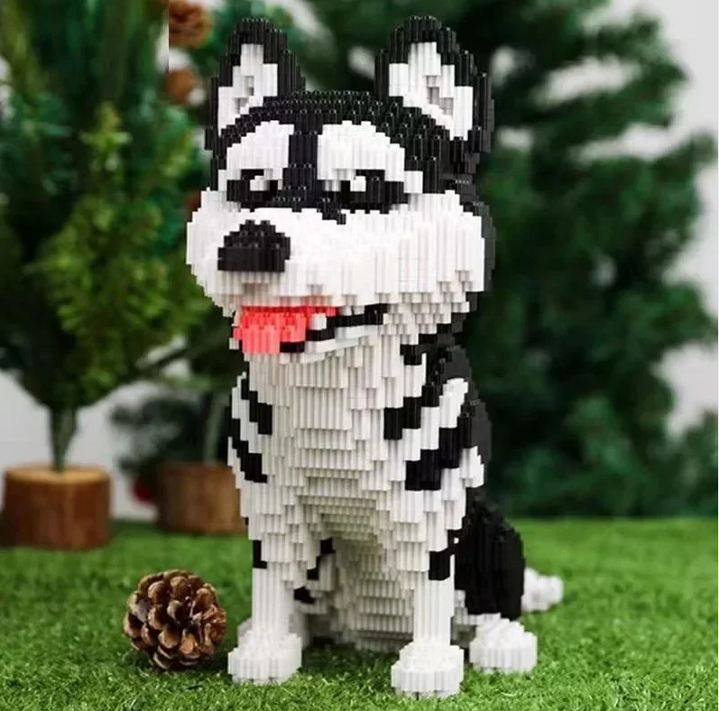 Animal Building Blocks Mini Dog Husky Pet - DUGO