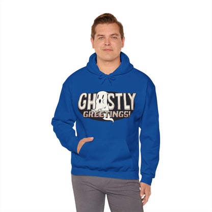 Ghostly Greetings Funny Hooded Sweatshirt - DUGO