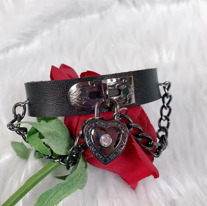 Emo Black Gothic Bracelets For Men Women Punk Goth Heart