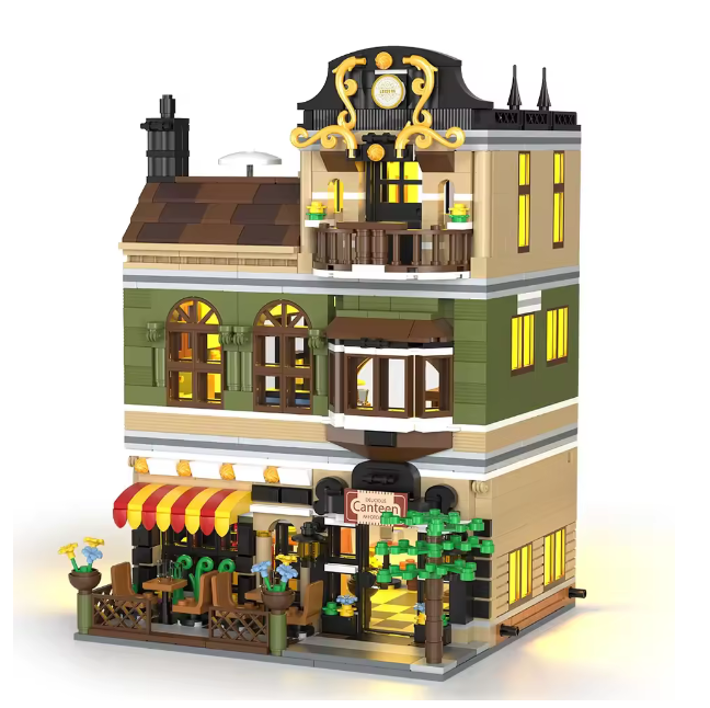 City Restaurant Building Blocks Set With Led Mini Brick Architecture Toy