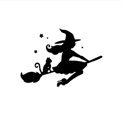 Creative Witch Car Decal Waterproof Car Sticker Scratch Cover