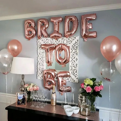 Bride To Be Balloons Set Rose Gold Wedding Decorations