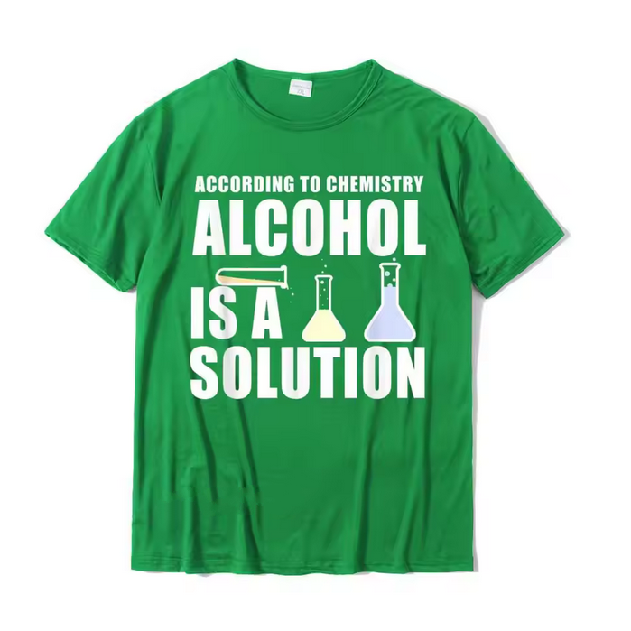 Casual Men Tshirt Funny Chemistry Alcohol Solution Graphic Top