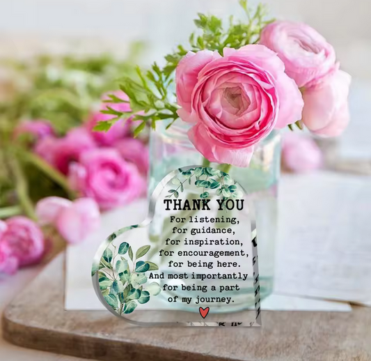 Thank You Gifts Acrylic Heart Plaque