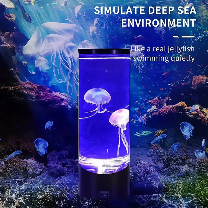 Led Jellyfish Night Light Home And Bedroom Decor Cylindrical