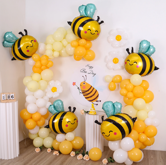 Bee Balloon Arch Set Milk Yellow Big Bee Daisy Balloon