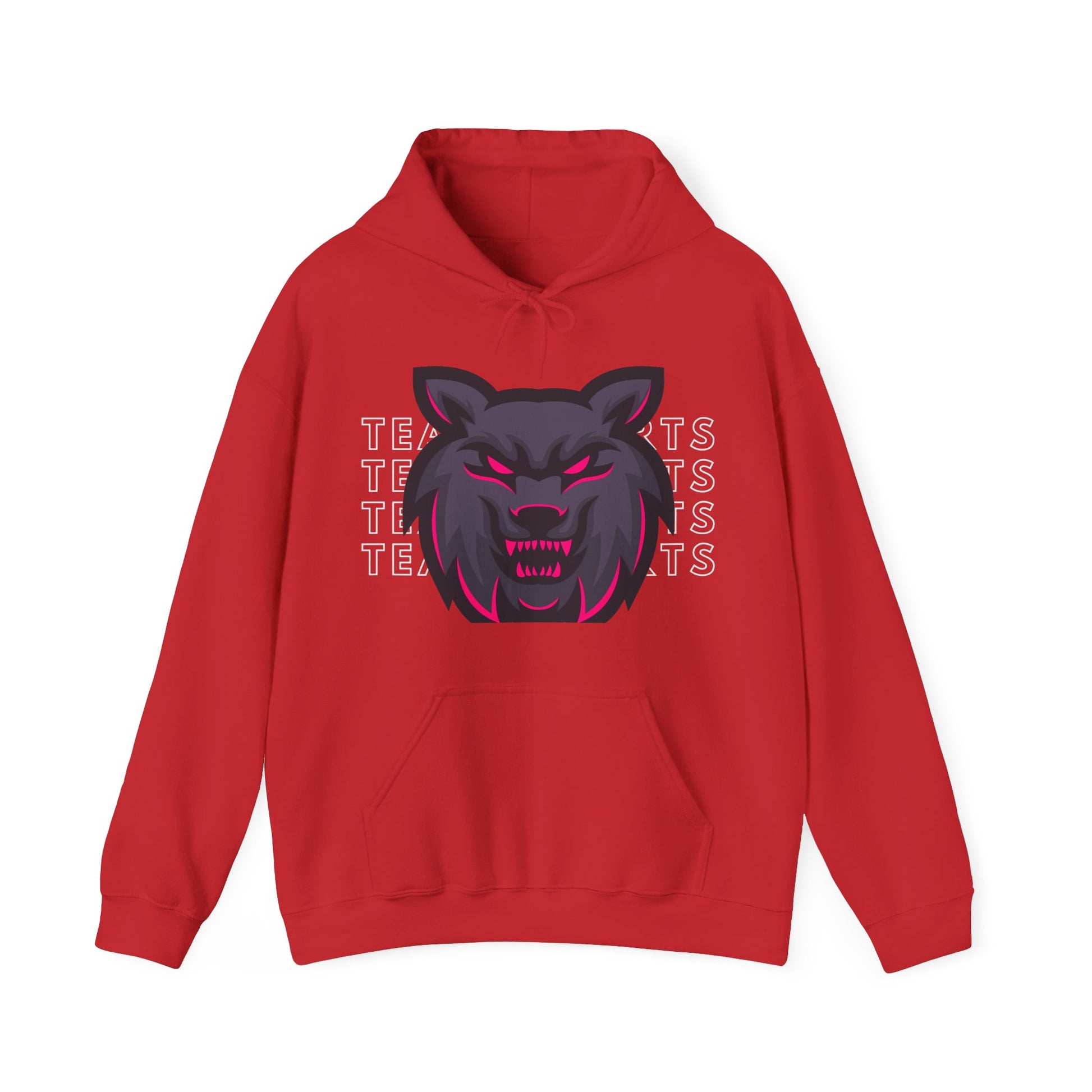 Team Sports Wolf Head Hooded Sweatshirt - DUGO