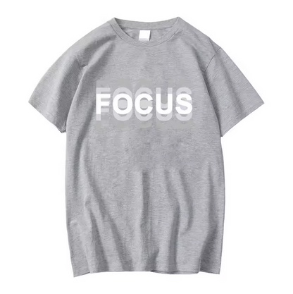 Casual Oversized Men Tshirt Funny Focus