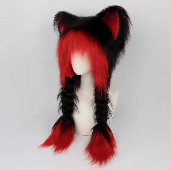 Plush Novelty Animal Hat Fursuit Fur Cat Ears Headwear Plush Warm