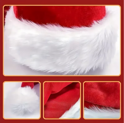 Merry Christmas Hats Thickened Long Plush Santa Claus Red Xmas Hats