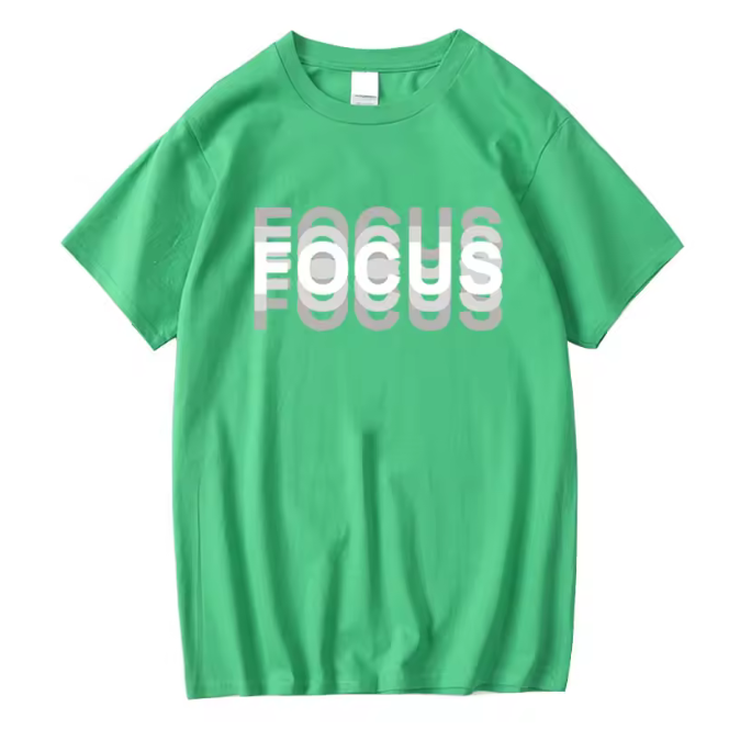Casual Oversized Men Tshirt Funny Focus