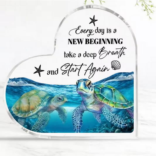 Blue Sea Turtle Acrylic Tabletop Decoration