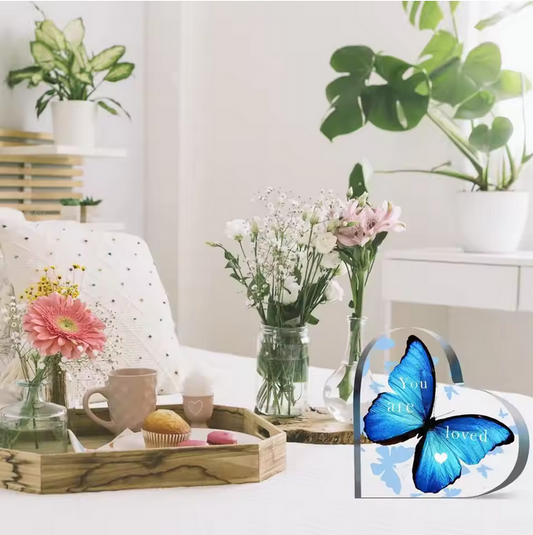 Butterfly Heart Acrylic Gift Inspiring Desktop Decoration