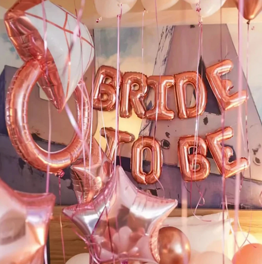 Bride To Be Balloons Set Rose Gold Wedding Decorations