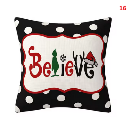 Christmas Santa Cushion Cover Decorative Pillow Cover Throw Pillow Case