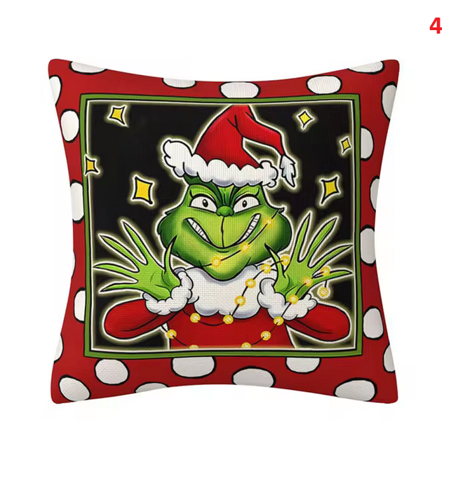 Christmas Santa Cushion Cover Decorative Pillow Cover Throw Pillow Case