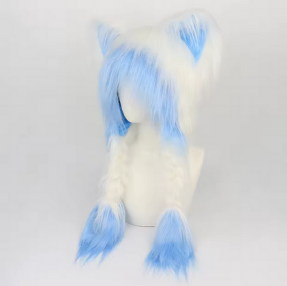 Plush Novelty Animal Hat Fursuit Fur Cat Ears Headwear Plush Warm