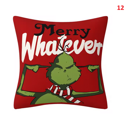 Christmas Santa Cushion Cover Decorative Pillow Cover Throw Pillow Case