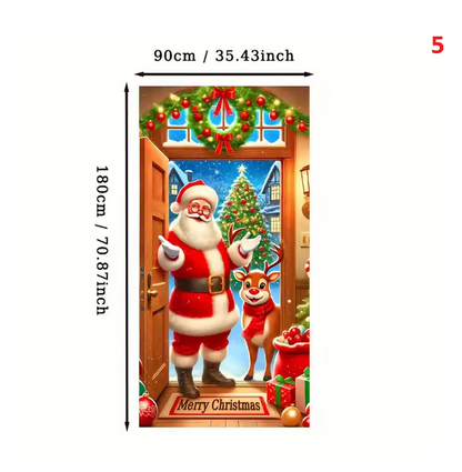 Christmas door cover Santa Claus Decoration