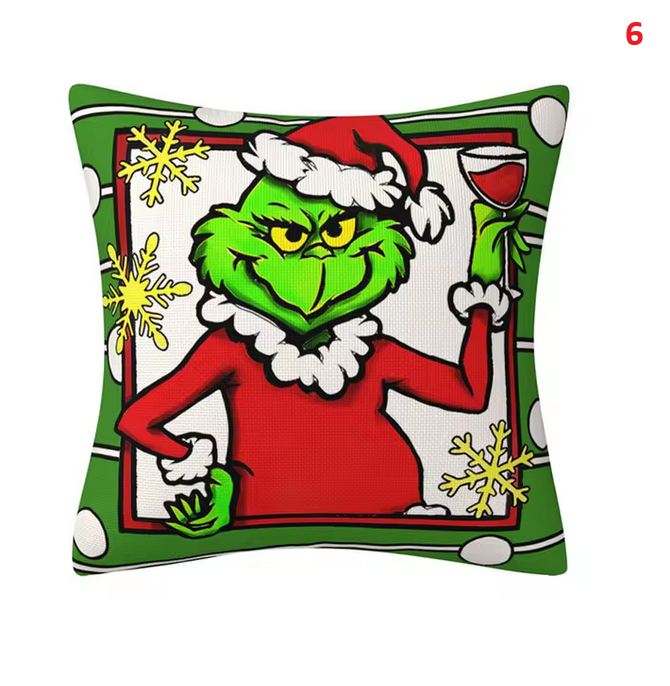 Christmas Santa Cushion Cover Decorative Pillow Cover Throw Pillow Case