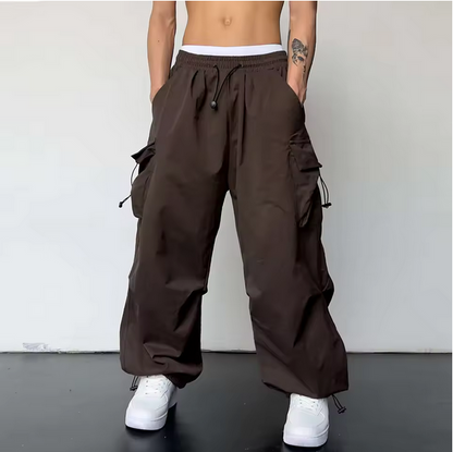 Oversized Carga Parachute Pants Men