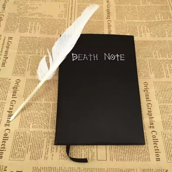 Anime Notebook Set Leather Journal And Necklace Feather Pen Animation Art