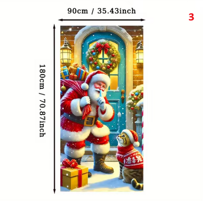 Christmas door cover Santa Claus Decoration