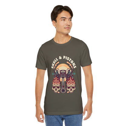 Skull Pistone Short Sleeve Tshirt - DUGO