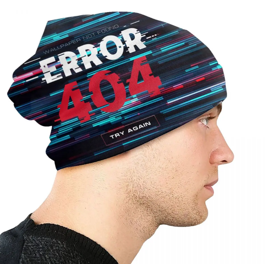 Error 404 Not Found Skullies Beanies Caps Unisex