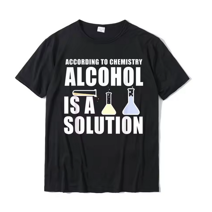 Casual Men Tshirt Funny Chemistry Alcohol Solution Graphic Top