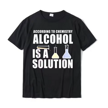 Casual Men Tshirt Funny Chemistry Alcohol Solution Graphic Top