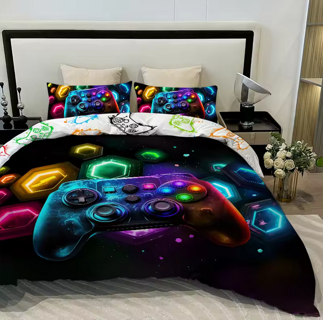 Space Fragment Bedding Set Game Console Duvet Cover And Pillowcases