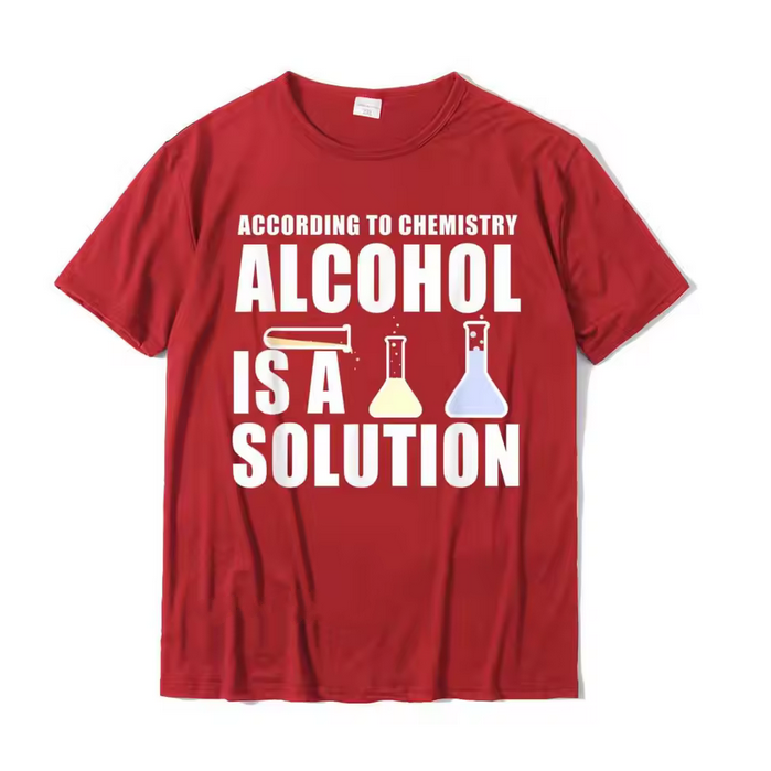 Casual Men Tshirt Funny Chemistry Alcohol Solution Graphic Top