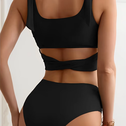 Bikini Hollow Out High Waist Swimwear Female Swimsuit