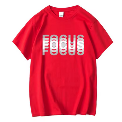 Casual Oversized Men Tshirt Funny Focus