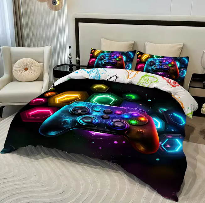 Space Fragment Bedding Set Game Console Duvet Cover And Pillowcases