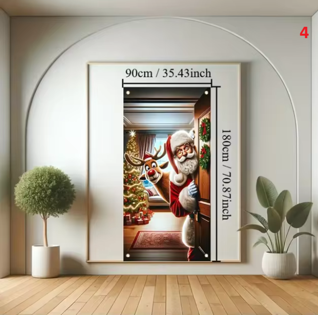 Christmas door cover Santa Claus Decoration