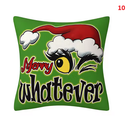 Christmas Santa Cushion Cover Decorative Pillow Cover Throw Pillow Case