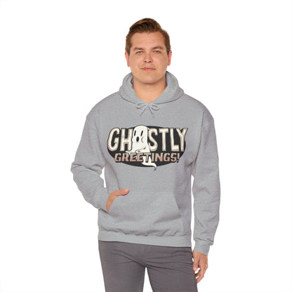 Ghostly Greetings Funny Hooded Sweatshirt - DUGO