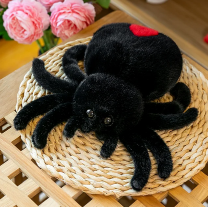 Simulation Black Spider Jumping Spider Doll Crawling Pet Doll Plush