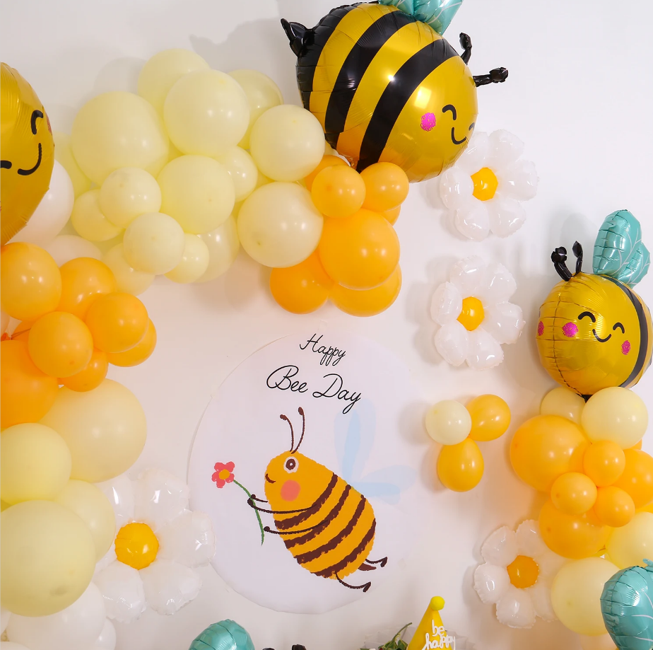 Bee Balloon Arch Set Milk Yellow Big Bee Daisy Balloon