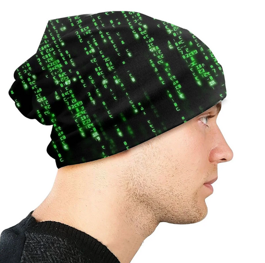 Knitted Hat Binary Code Beanie Cap The Matrix Neo Anderson