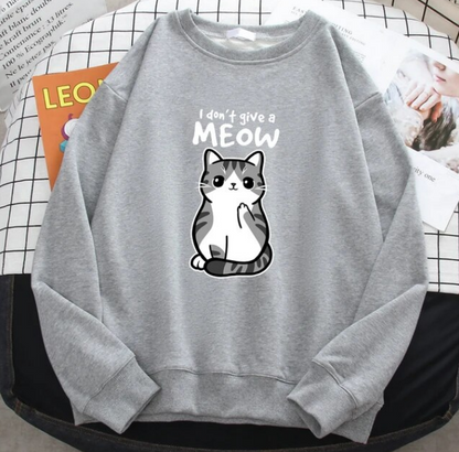 Sweatshirt I Do Not Give A Meow Funny Cat Cartoon