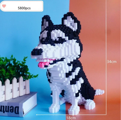 Animal Building Blocks Mini Dog Husky Pet - DUGO