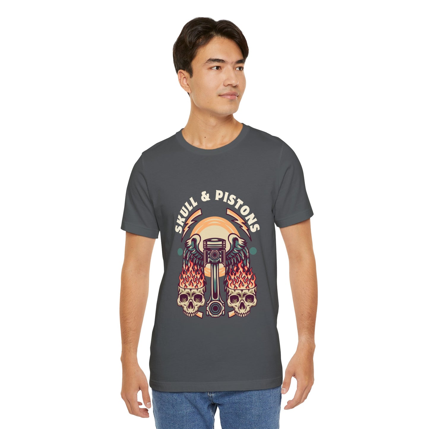 Skull Pistone Short Sleeve Tshirt - DUGO