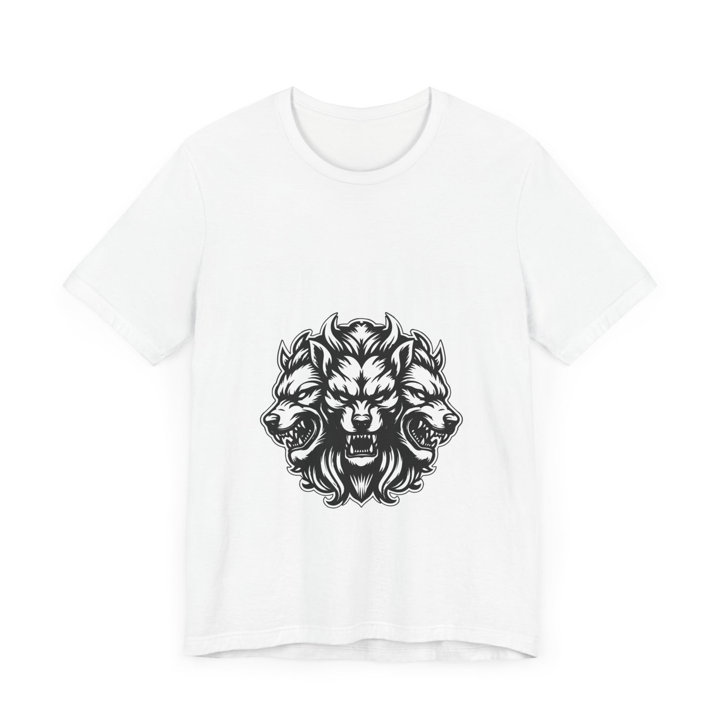 Tshirt Printed Picture 3 Headed Wolf - DUGO