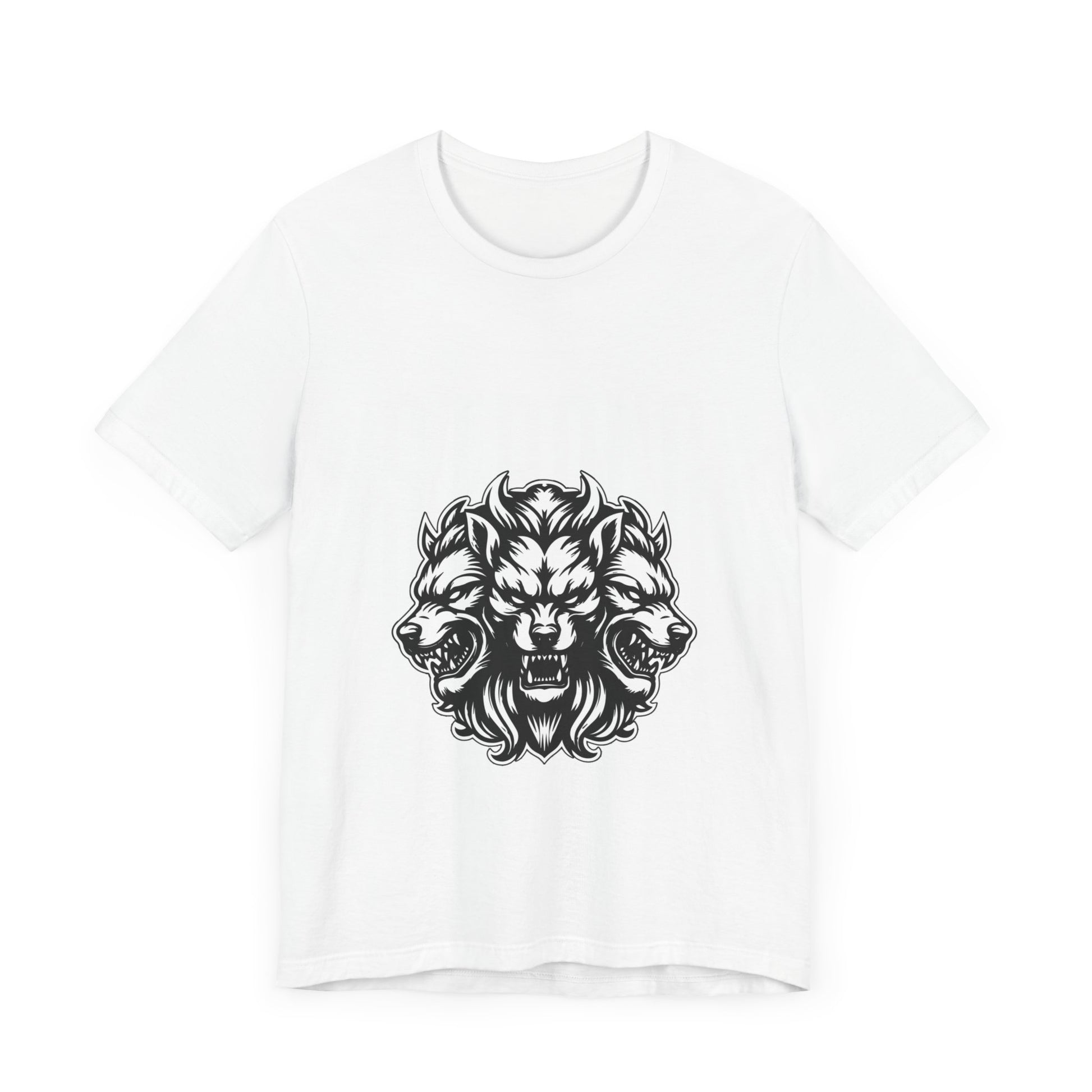 Tshirt Printed Picture 3 Headed Wolf - DUGO