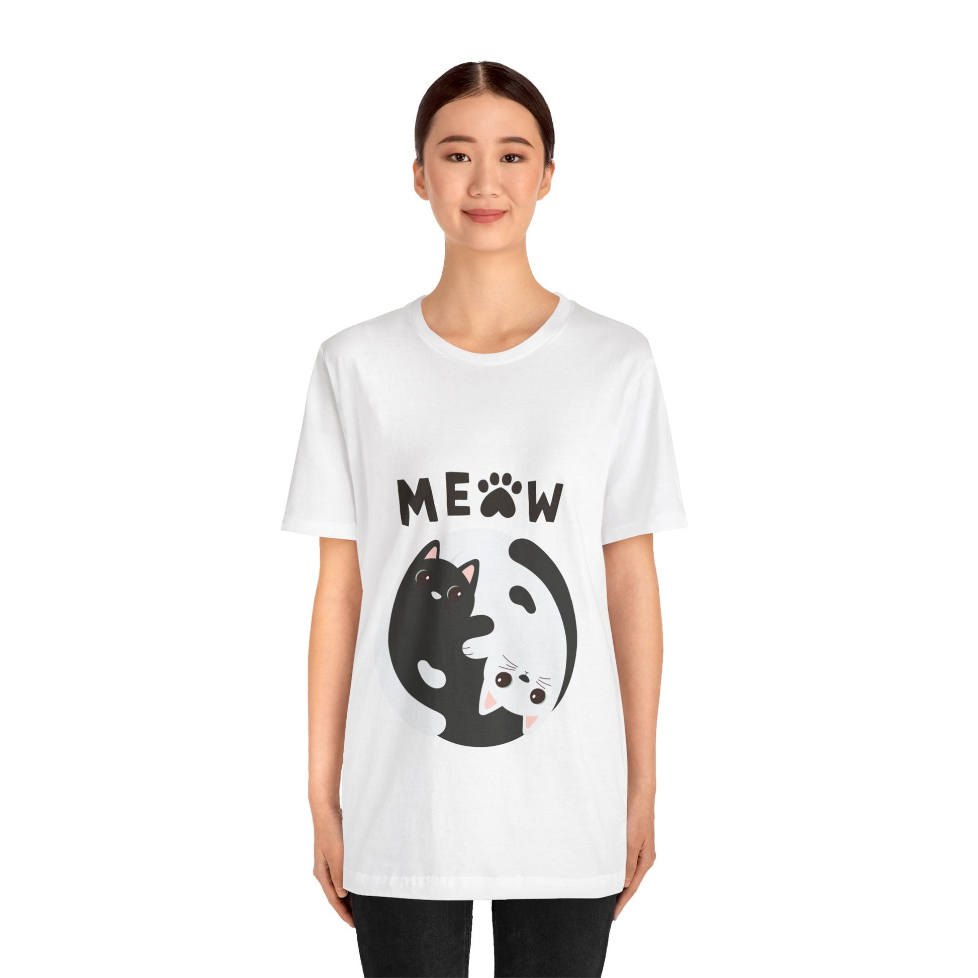 Meow Cat Short Sleeve Tshirt Fashion - DUGO